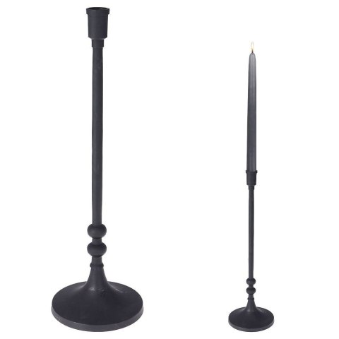 Świecznik aluminiowy czarny 41cm HOME STYLING COLLECTION 569236