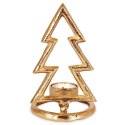 Świecznik aluminiowy złoty choinka 16cm VILDE 569528-C