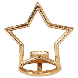 Świecznik aluminiowy złoty gwiazda 15.5cm VILDE 569528-G
