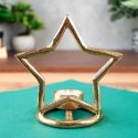 Świecznik aluminiowy złoty gwiazda 15.5cm VILDE 569528-G