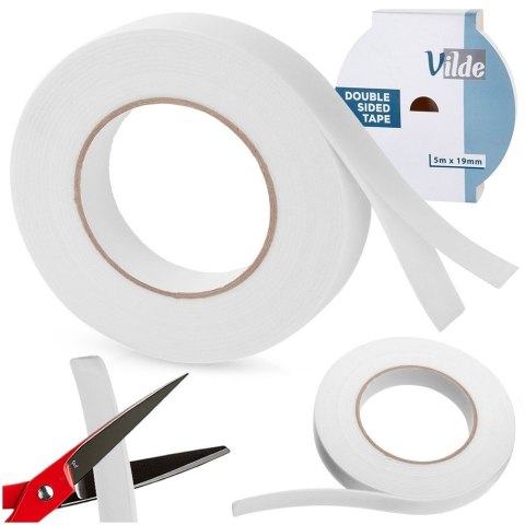 Taśma samoprzylepna dwustronna 19 mm x 5 m VILDE 489320