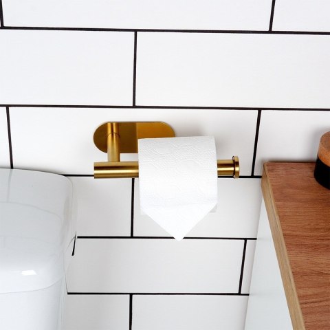 Uchwyt wieszak na papier toaletowy stalowy złoty VILDE 568071