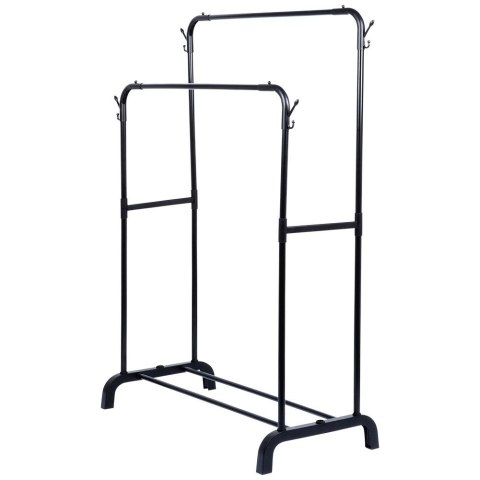 Wieszak stojący na ubrania metalowy czarny podwójny 110x45x152cm VILDE 566014
