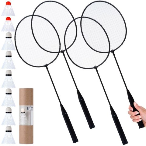 Zestaw do gry w badmintona 8 lotek 61cm komplet 12-ele VILDE 489284