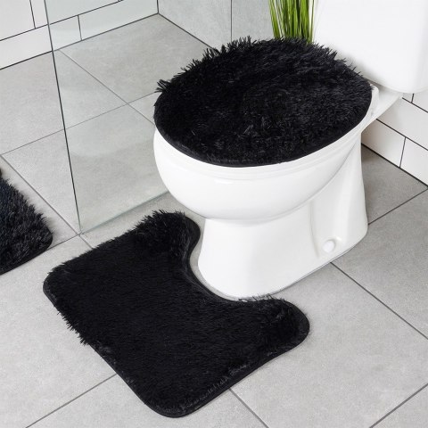 Zestaw dywaników łazienkowych do łazienki czarny 3-ele VILDE 567037