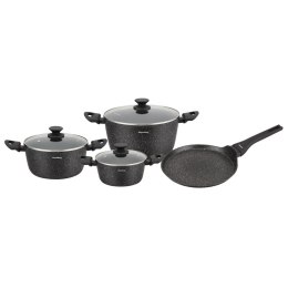 Zestaw garnków i patelni 7 ele. Garnki, aluminium odlewane, powłoka non-stick, czarny, KLAUSBERG KB-7962