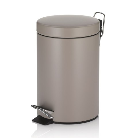 Łazienkowy kosz na śmieci, metal matowy, śred.17 cm, wys. 26 cm, 3,0 l, jasnobrązowy