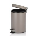 Łazienkowy kosz na śmieci, metal matowy, śred.17 cm, wys. 26 cm, 3,0 l, jasnobrązowy