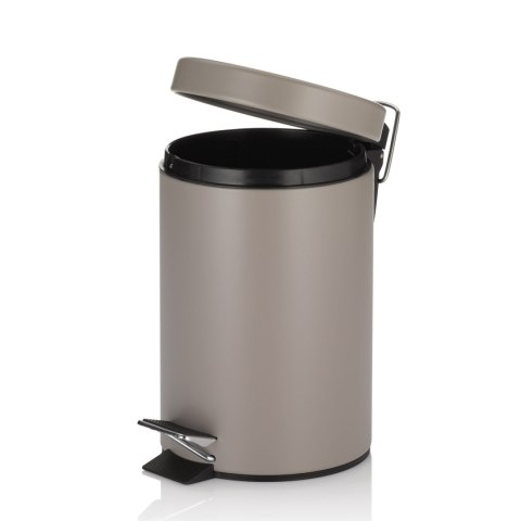 Łazienkowy kosz na śmieci, metal matowy, śred.17 cm, wys. 26 cm, 3,0 l, jasnobrązowy