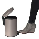 Łazienkowy kosz na śmieci, metal matowy, śred.17 cm, wys. 26 cm, 3,0 l, jasnobrązowy