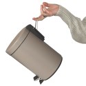 Łazienkowy kosz na śmieci, metal matowy, śred.17 cm, wys. 26 cm, 3,0 l, jasnobrązowy
