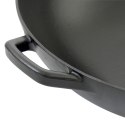 Wok ze szklaną pokrywą, żeliwo emaliowane, śred.36 cm, 4 l, wys. 10 cm, czarny