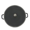 Wok ze szklaną pokrywą, żeliwo emaliowane, śred.36 cm, 4 l, wys. 10 cm, czarny