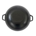 Wok ze szklaną pokrywą, żeliwo emaliowane, śred.36 cm, 4 l, wys. 10 cm, czarny