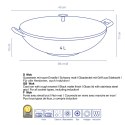 Wok ze szklaną pokrywą, żeliwo emaliowane, śred.36 cm, 4 l, wys. 10 cm, czarny
