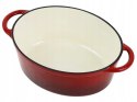 Brytfanka żeliwna emaliowana Czerwona 27cm 4L brytfanna KRISBERG KS-7711