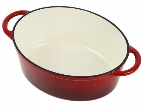 Brytfanka żeliwna emaliowana Czerwona 27cm 4L brytfanna KRISBERG KS-7711