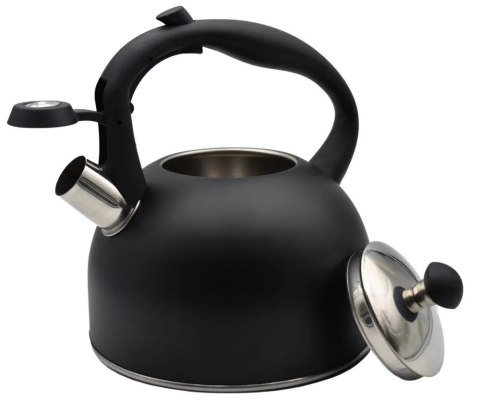 Czajnik na gaz i indukcję 2.5 L stalowy z gwizdkiem czarny BRUNBESTE BB-1336