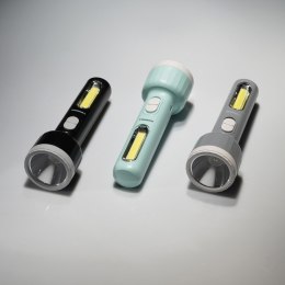 Latarka LED USB akumulatorowa na akumulator czarna TIROSS TS-1856