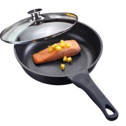Patelnia głęboka marmurowa z pokrywką 26cm na gaz INDUKCJA nieprzywierająca TIROSS TS-1239