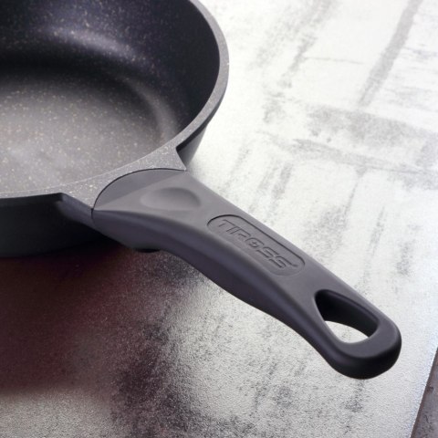 Patelnia głęboka marmurowa z pokrywką 26cm na gaz INDUKCJA nieprzywierająca TIROSS TS-1239