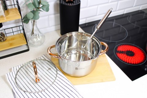 Sitko stalowe kuchenne metalowe Ø13x37x5.3cm łyżka cedzakowa BRUNBESTE BB-1187