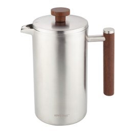 Zaparzacz do herbaty kawy French Press 1.0L, podwójne ścianki, drewniany uchwyt KINGHOFF KH-1995
