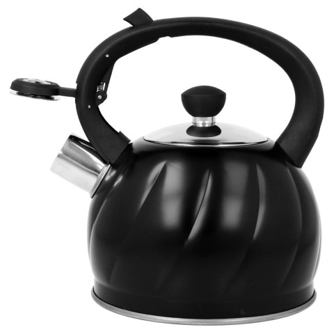 Czajnik na gaz stalowy z gwizdkiem 1.8L indukcja czarny BRUNBESTE BB-2386