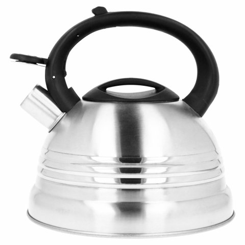 Czajnik na gaz stalowy z gwizdkiem 2.7L indukcja srebrny BRUNBESTE BB-2358