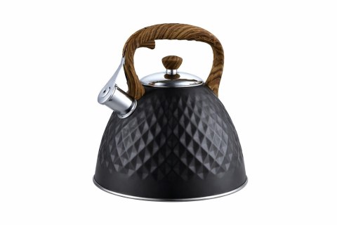 Czajnik na gaz stalowy z gwizdkiem duży 3.0L indukcja czarny matowy BRUNBESTE BB-2418