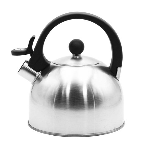 Czajnik stalowy 2.5L Tradycyjny z gwizdkiem srebrny indukcja gaz BRUNBESTE BB-1325