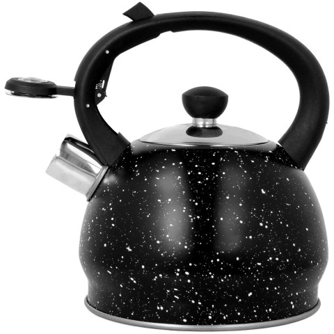 Czajnik stalowy z gwizdkiem mały 1.8L indukcja czarny marmurek BRUNBESTE BB-2436