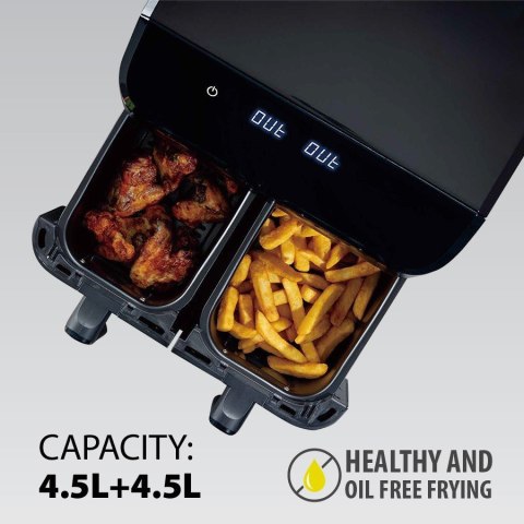 Frytownica beztłuszczowa dwukomorowa frytkownica 2000W 2 x 4.5L MAESTRO MR-758