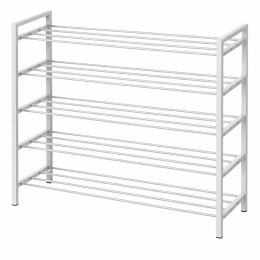 Metalowa półka na buty obuwie regał stojak 4 poziomy biała 65x90x26cm BRUNBESTE BB-3552