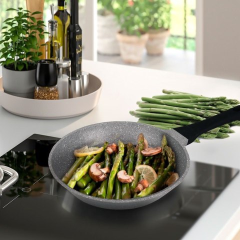 Patelnia granitowa do smażenia na gaz indukcję 22cm szara MAESTRO MR-4022