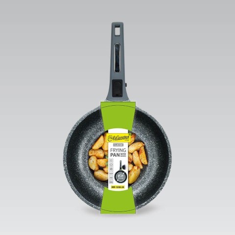 Patelnia ze zdejmowaną rączką granitowa na gaz indukcję 24cm MAESTRO MR-1208-24