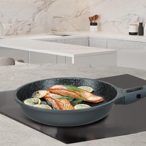 Patelnia ze zdejmowaną rączką granitowa na gaz indukcję 28cm MAESTRO MR-1208-28