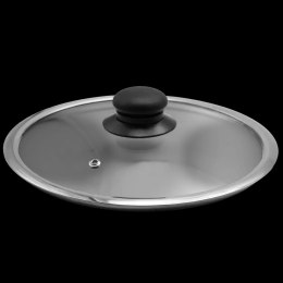 Pokrywka szklana do garnków z gałką i metalowym rantem Ø16cm BRUNBESTE BB-5523