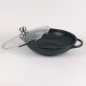 Wok z pokrywką patelnia głęboka non-stick nieprzywierająca duża 32cm MAESTRO MR-4832