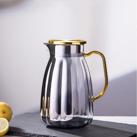 Zestaw- dzbanek 1600ml z falowanymi ściankami z pokrywką + 2 szklanki 350ml- DZ07