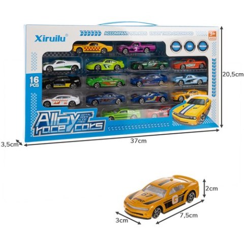Autka kolorowe/resoraki 1:64- 16szt. 26319