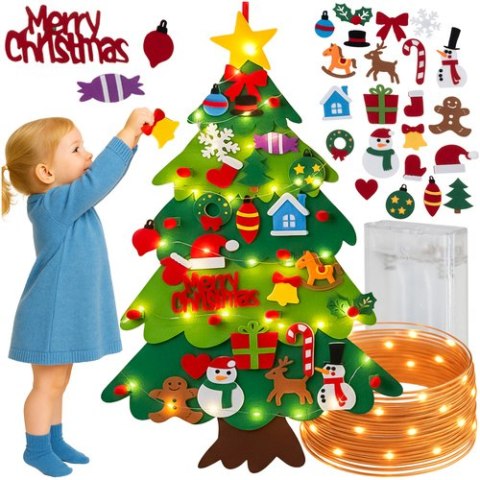 Choinka filcowa LED Kruzzel 26548