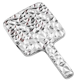Lusterko kosmetyczne z rączką, jednostronne XL wysokość 23cm srebrne L24S