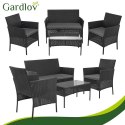 Meble ogrodowe rattanowe czarne Gardlov 26908