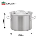 Garnek gastronomiczny, stal nierdzewna, Ø30cm, 14L, KINGHOFF KH-2022