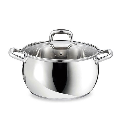Garnek stalowy z pokrywką na indukcję gaz 18cm 2.8L MAESTRO MR-3515-18