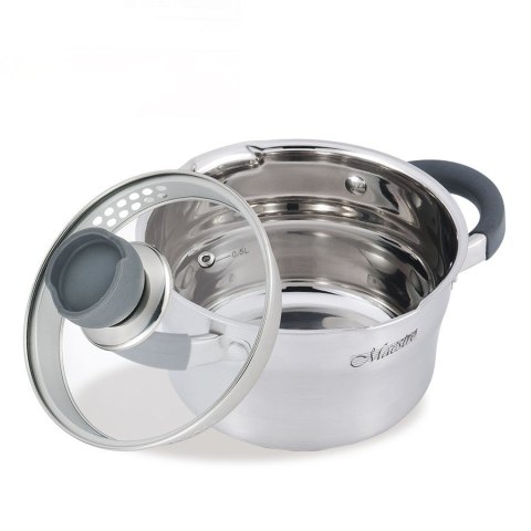 Garnek stalowy z pokrywką na indukcję gaz 20cm 3.3L MAESTRO MR-3507-20