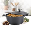 Garnek z pokrywką czarny 20cm 2.5L czarny MAESTRO MR-4520