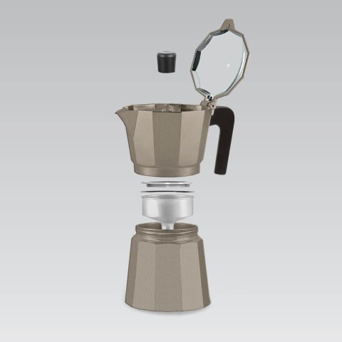 Kawiarka aluminiowa na gaz 3 filiżanki 150ml brązowa MR-1666-3-BROWN