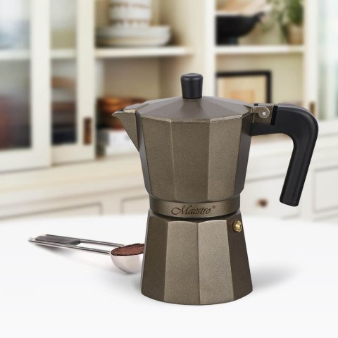 Kawiarka aluminiowa na gaz 3 filiżanki 150ml brązowa MR-1666-3-BROWN